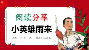 6-000236   六年级 阅读分享《小英雄雨来》ppt模板