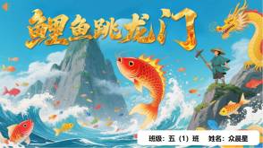 B-0018   中国神话故事《鲤鱼跳龙门》PPT模板