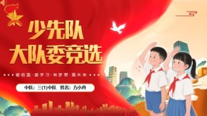 1-00032 大队委竞选红色精品模板+演讲稿