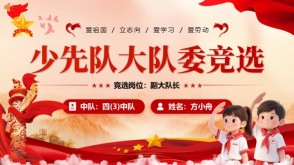 1-00039 大队委竞选红色精品爆款PPT模板+演讲稿