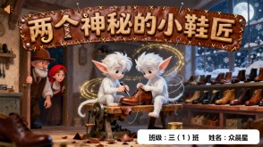 1-000138   格林童话《两个神秘的小鞋匠》的故事PPT