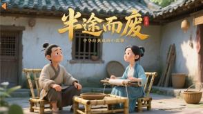 A-0035   《半途而废》成语故事PPT模板