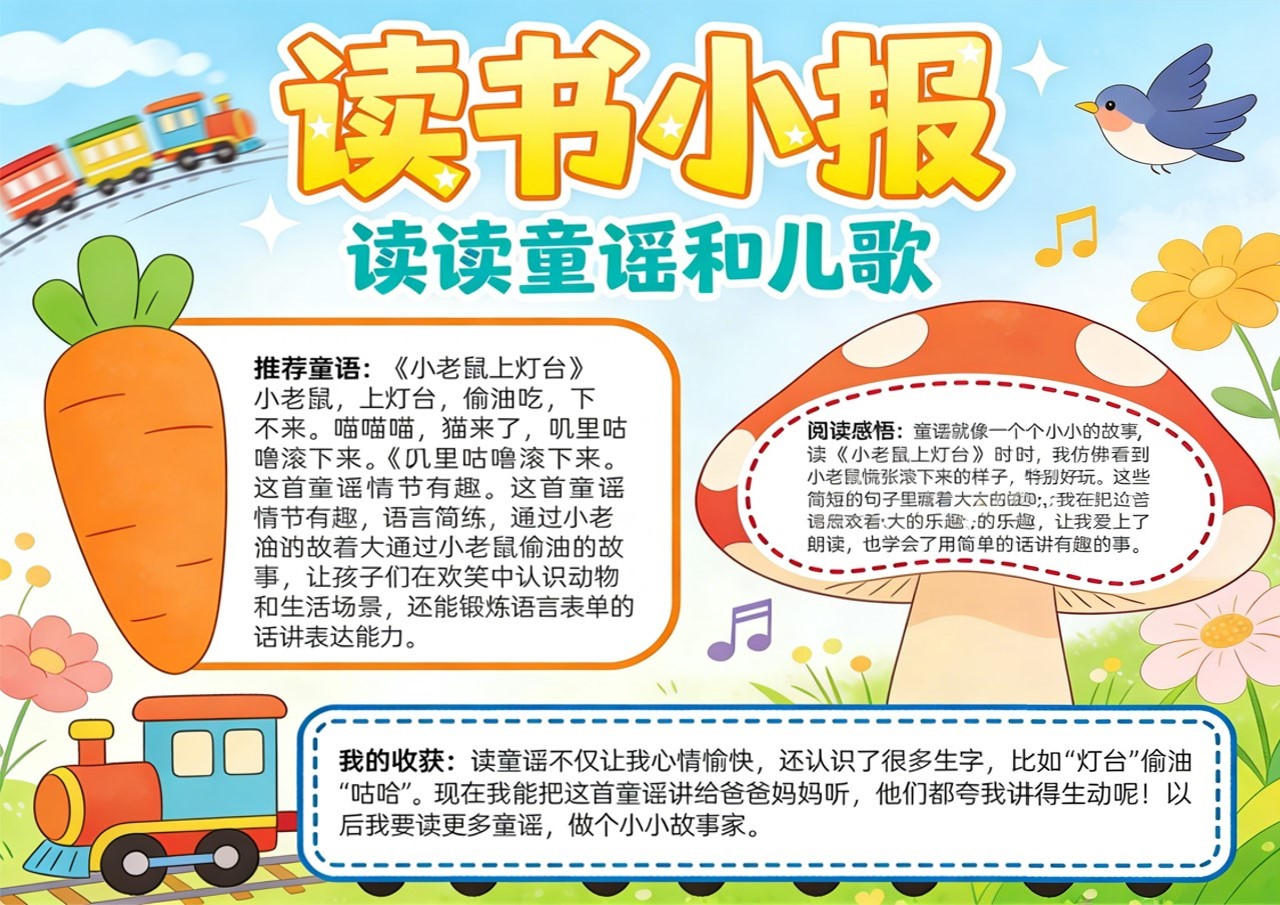 Xb-000042   《读读童谣和儿歌》读书小报