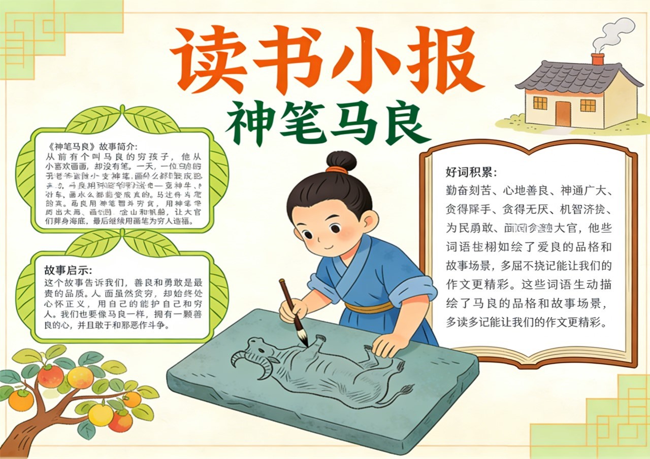 Xb-000051   《神笔马良》读书小报