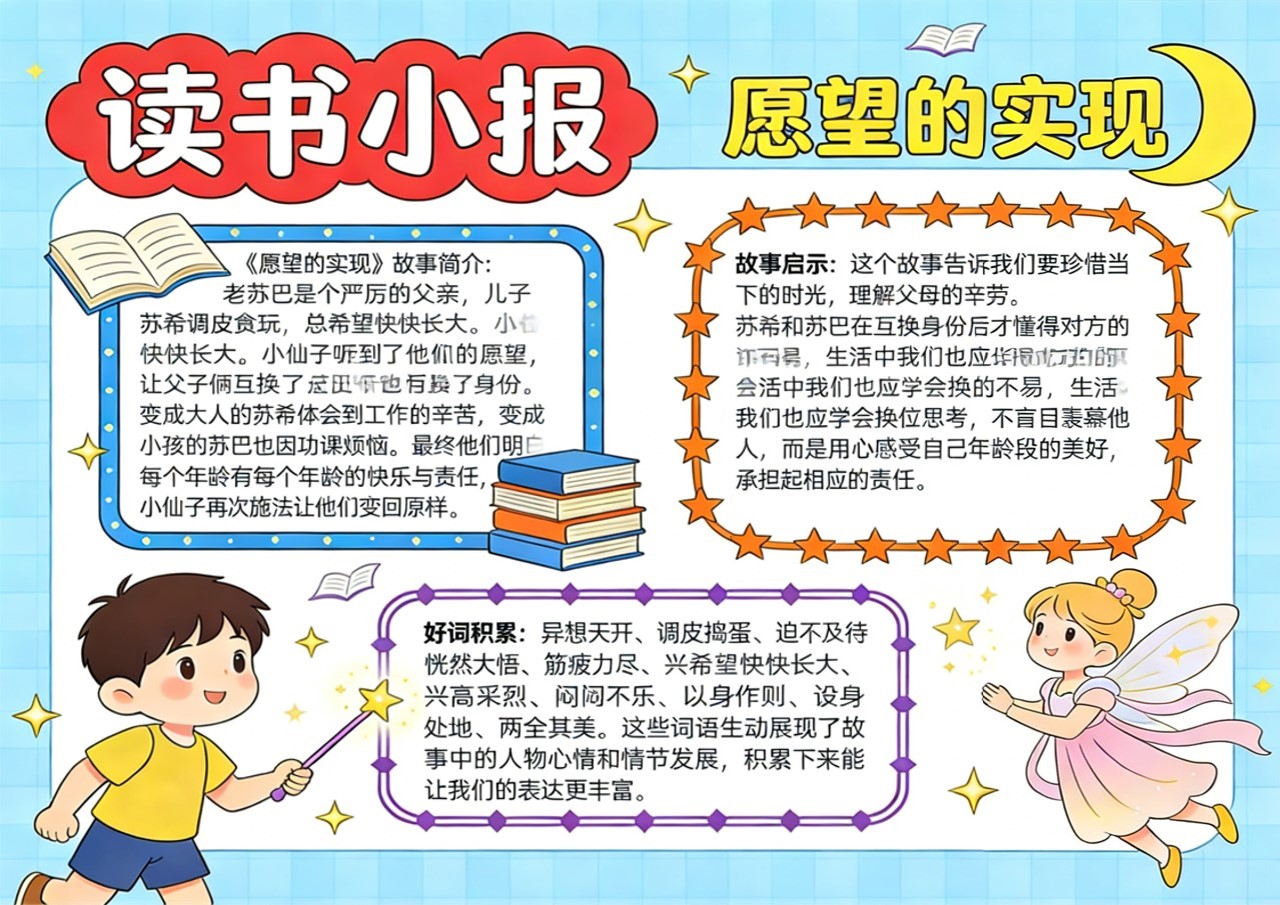 Xb-000052   《愿望的实现》读书小报