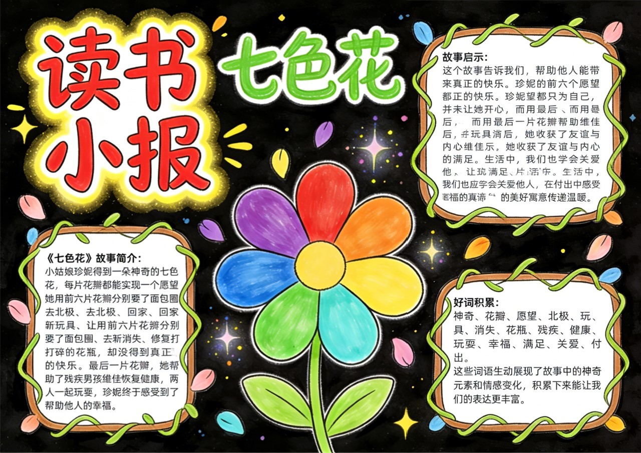 Xb-000058   《七色花》读书小报