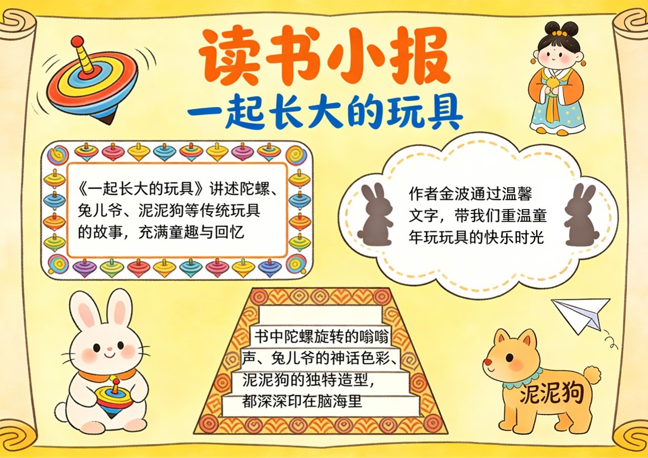 Xb-000062   《一起长大的玩具》读书小报