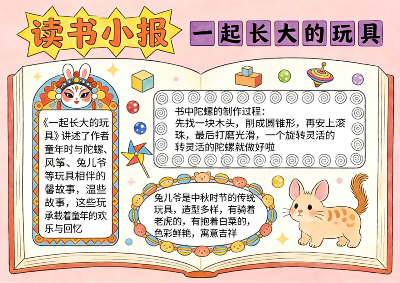 Xb-000064   《一起长大的玩具》读书小报