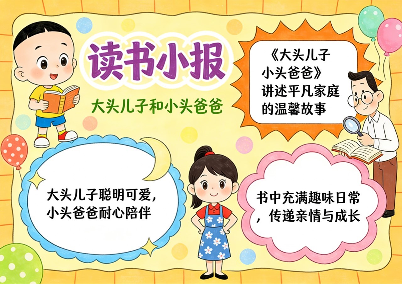 Xb-000068   《大头儿子和小头爸爸》读书小报