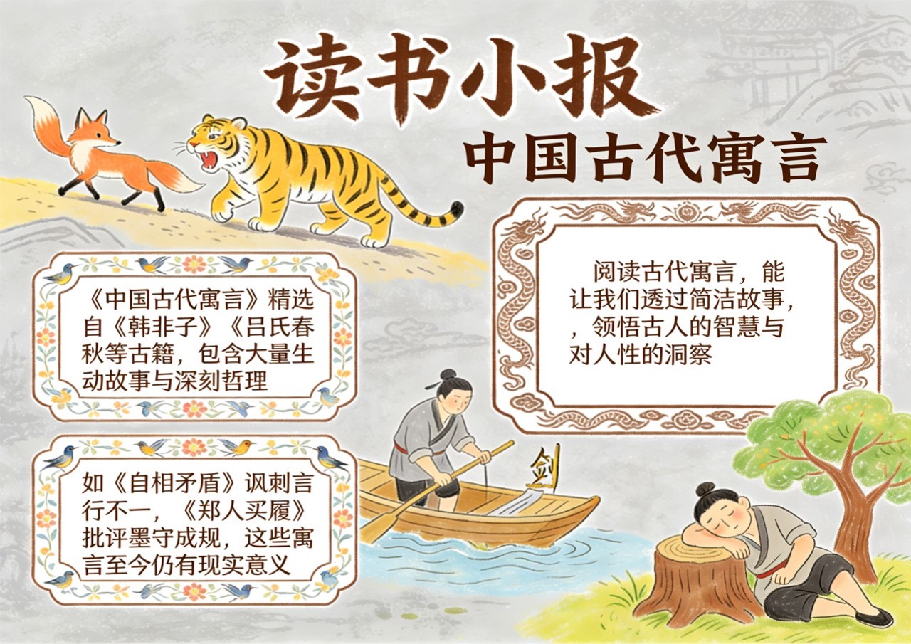 Xb-000072   《中国古代寓言》读书小报