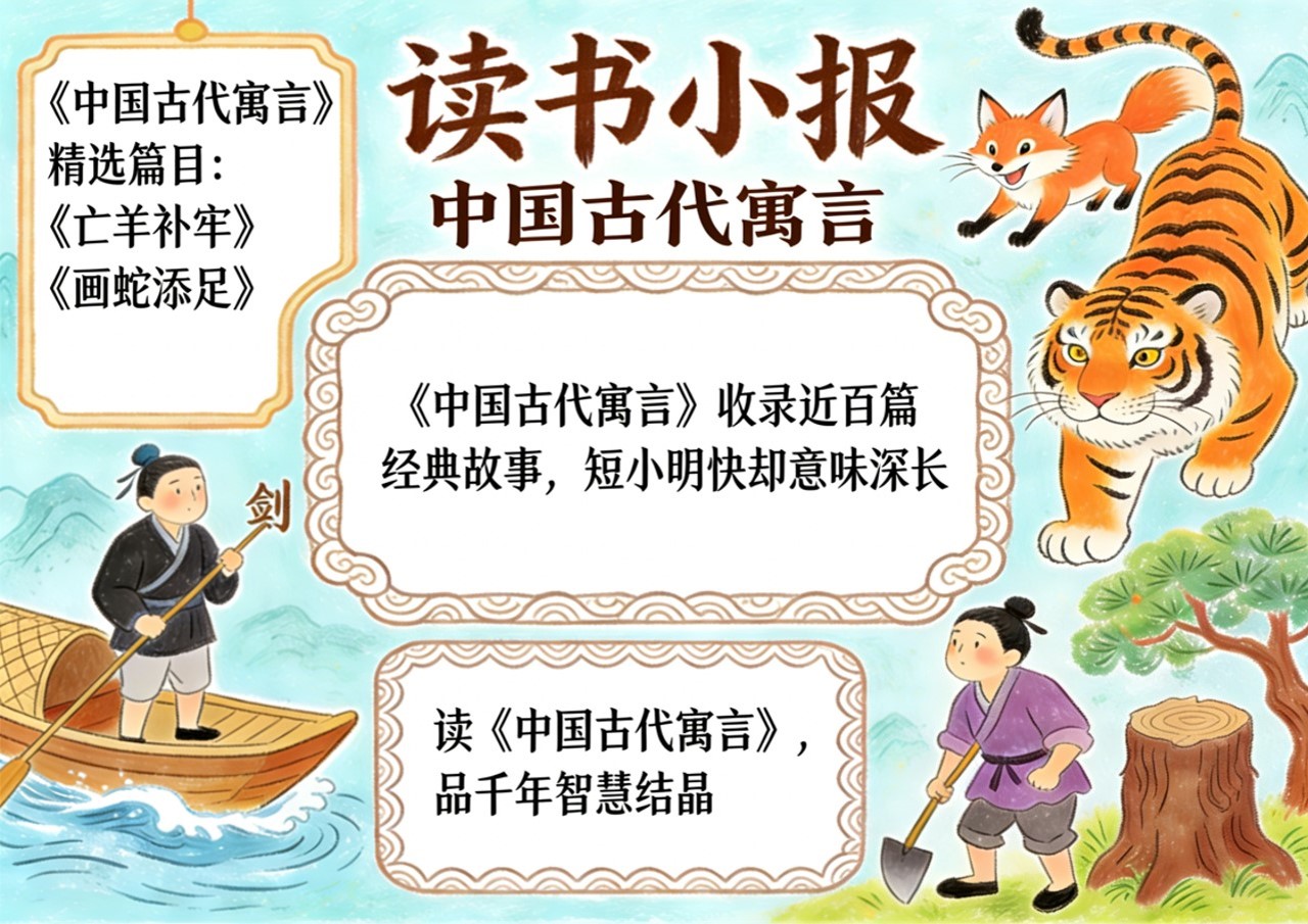 Xb-000073   《中国古代寓言》读书小报