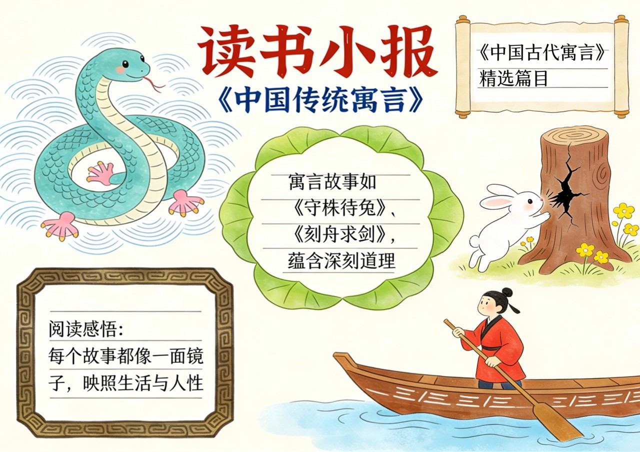 Xb-000074   《中国古代寓言》读书小报