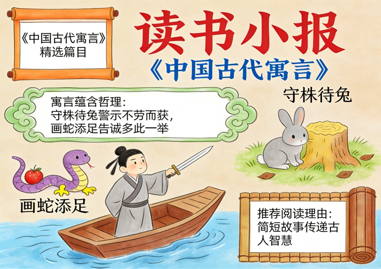 Xb-000075   《中国古代寓言》读书小报