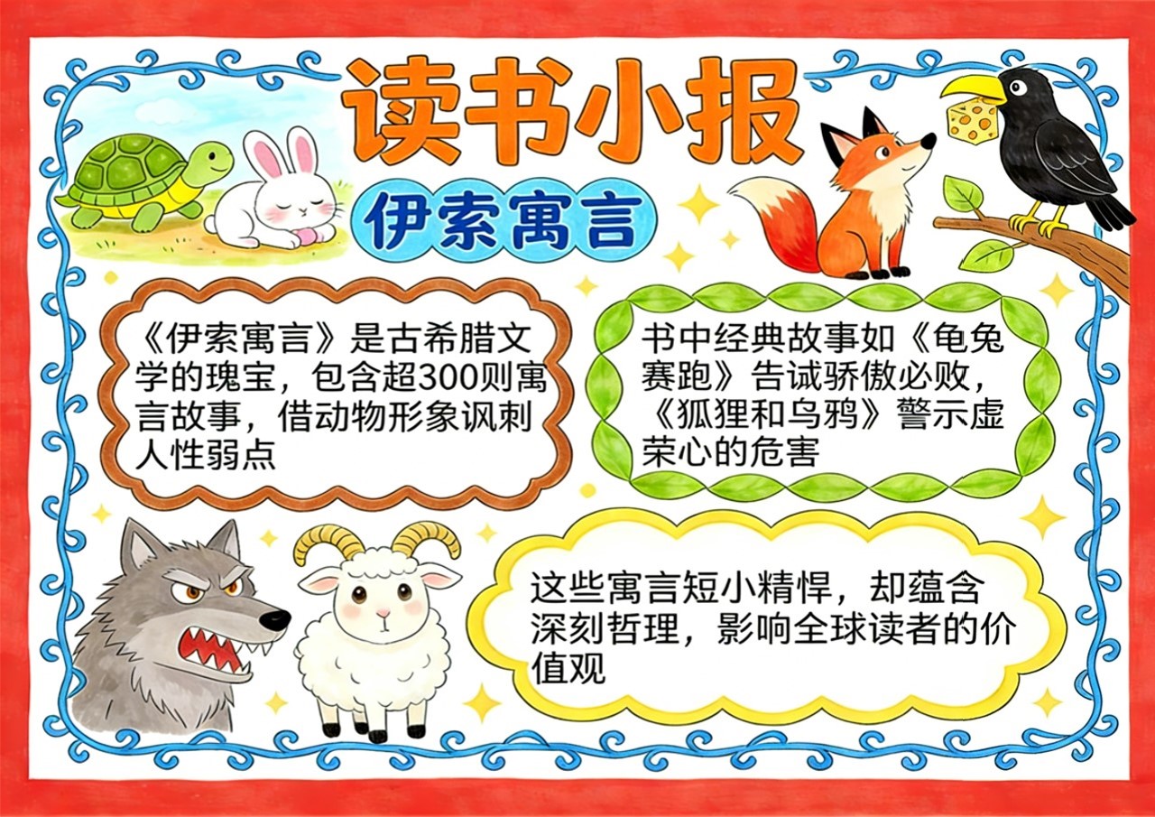 Xb-000076   《伊索寓言》读书小报