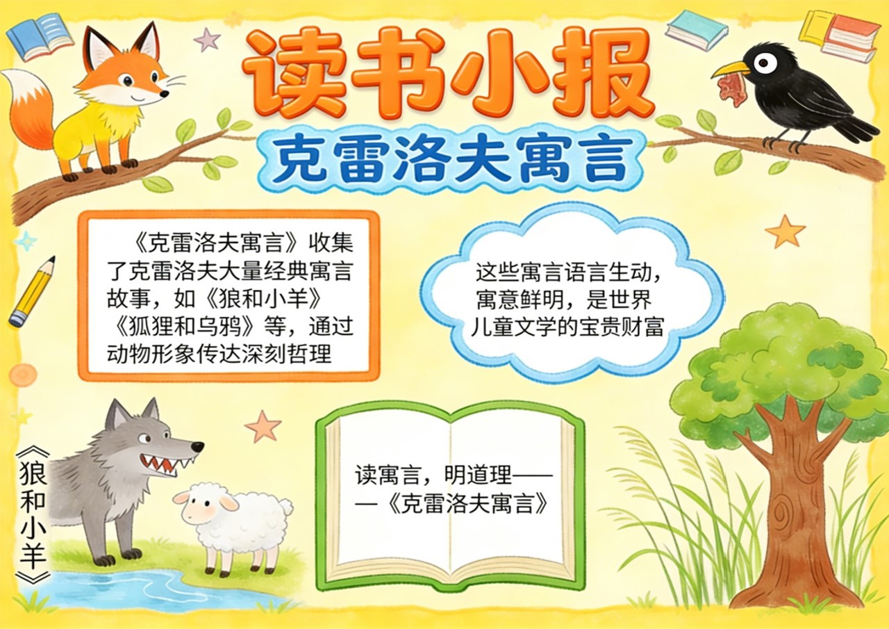 Xb-000081   《克雷洛夫寓言》读书小报