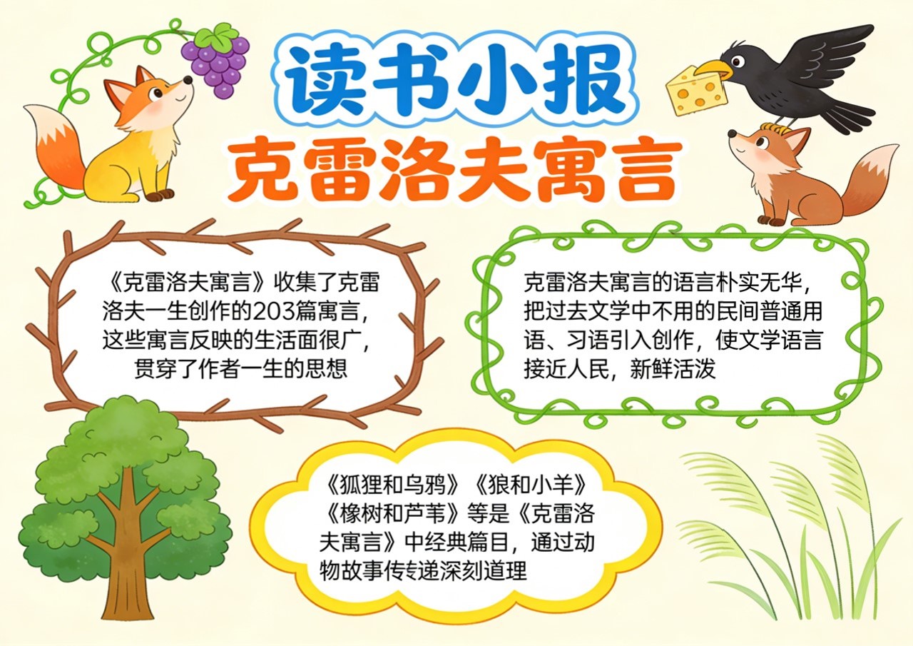 Xb-000084   《克雷洛夫寓言》读书小报