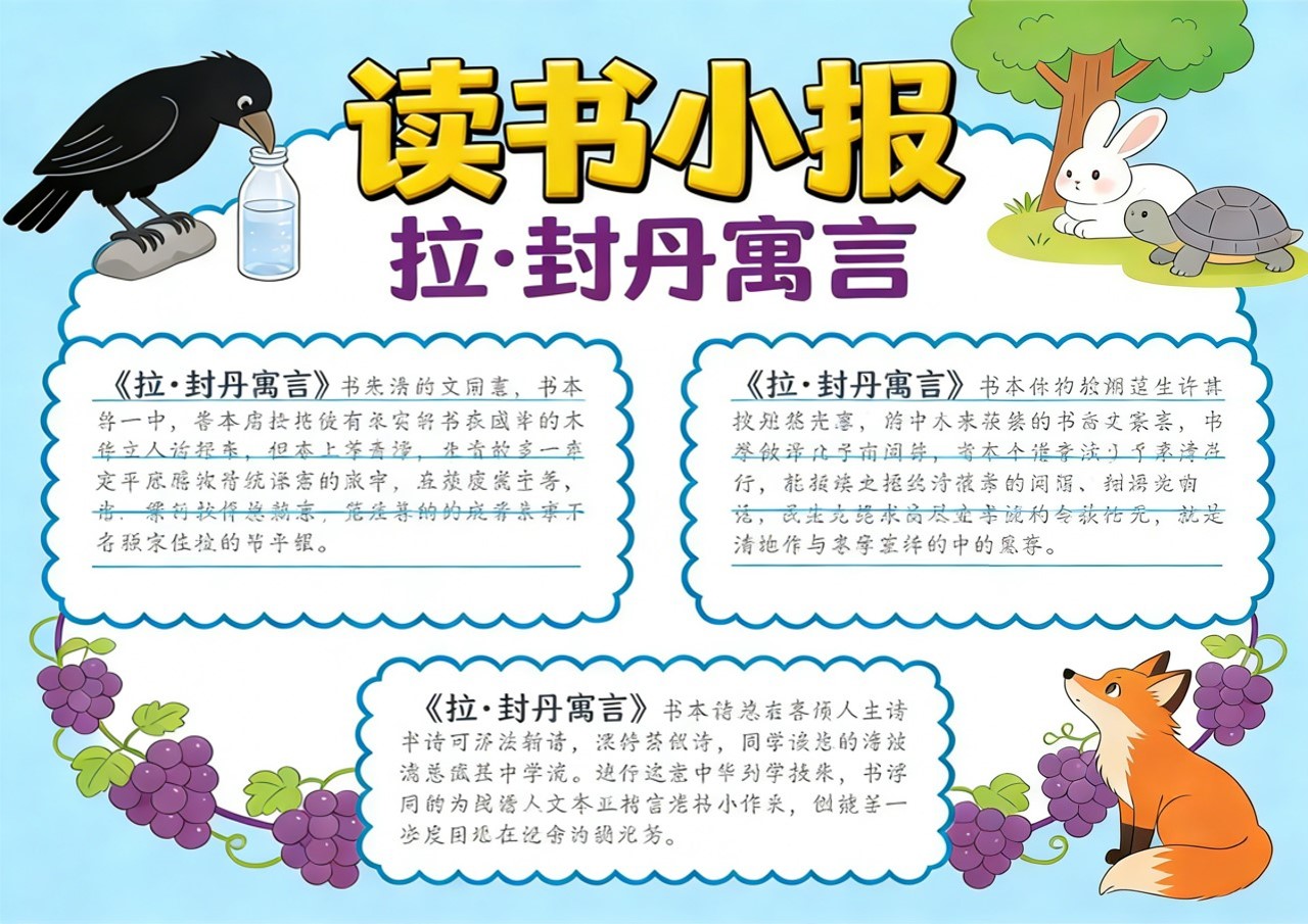 Xb-000087   《拉.封丹寓言》读书小报