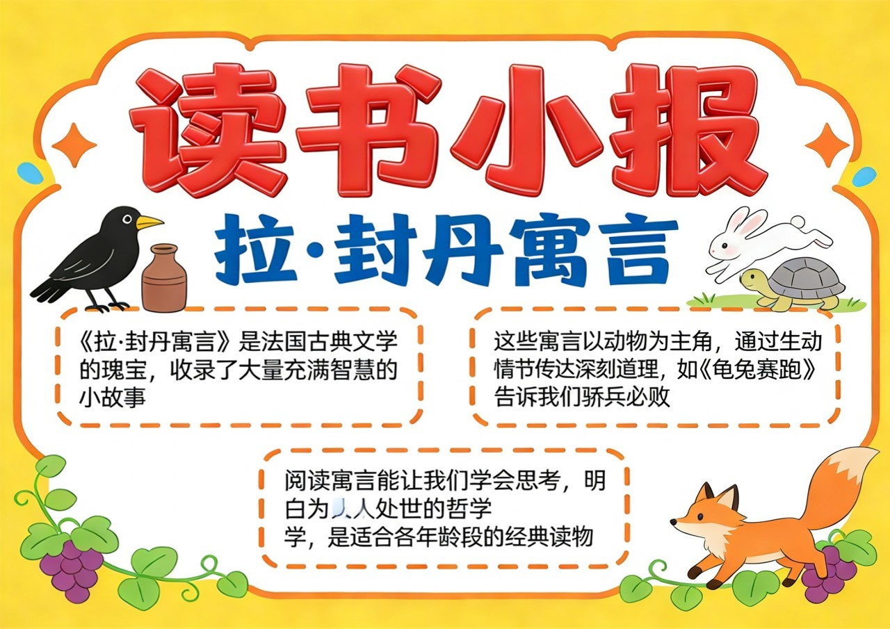 Xb-000089   《拉.封丹寓言》读书小报