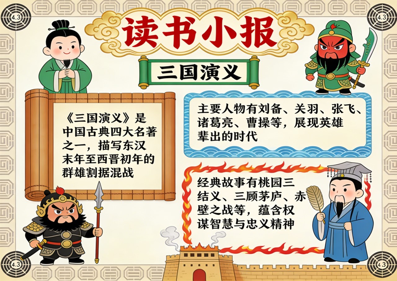 Xb-000116   《三国演义》读书小报
