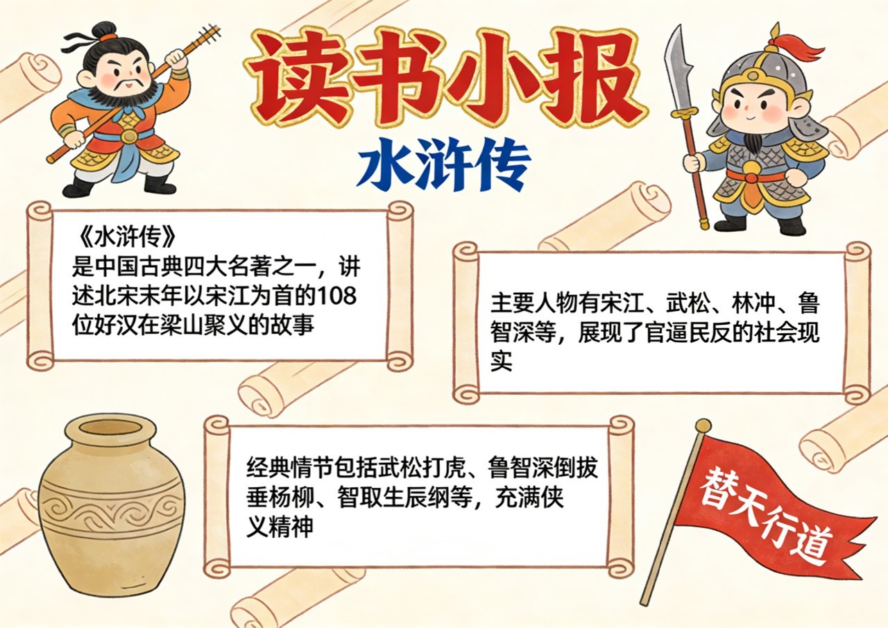 Xb-000121   《水浒传》读书小报