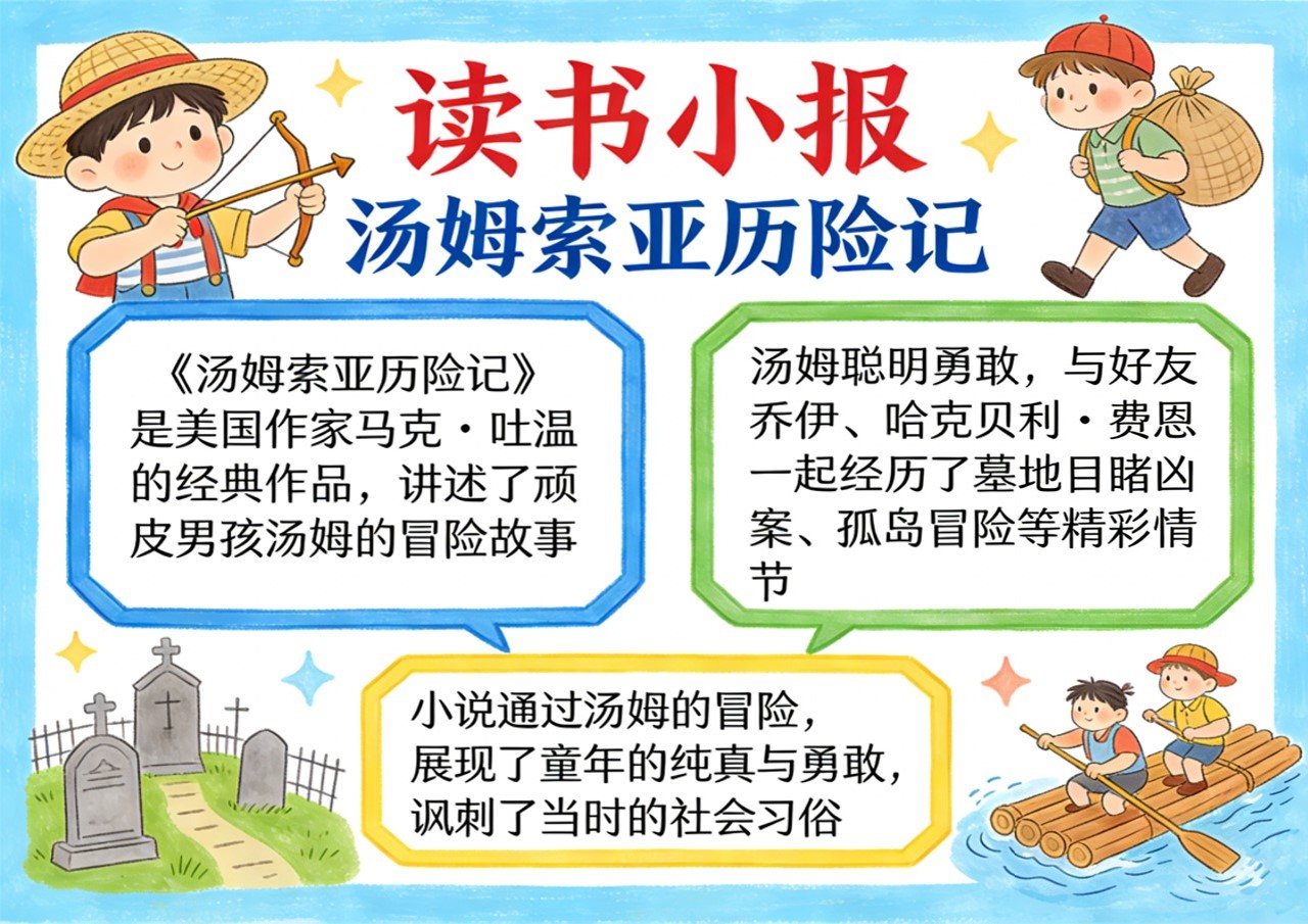 Xb-000136   《汤姆索亚历险记》读书小报