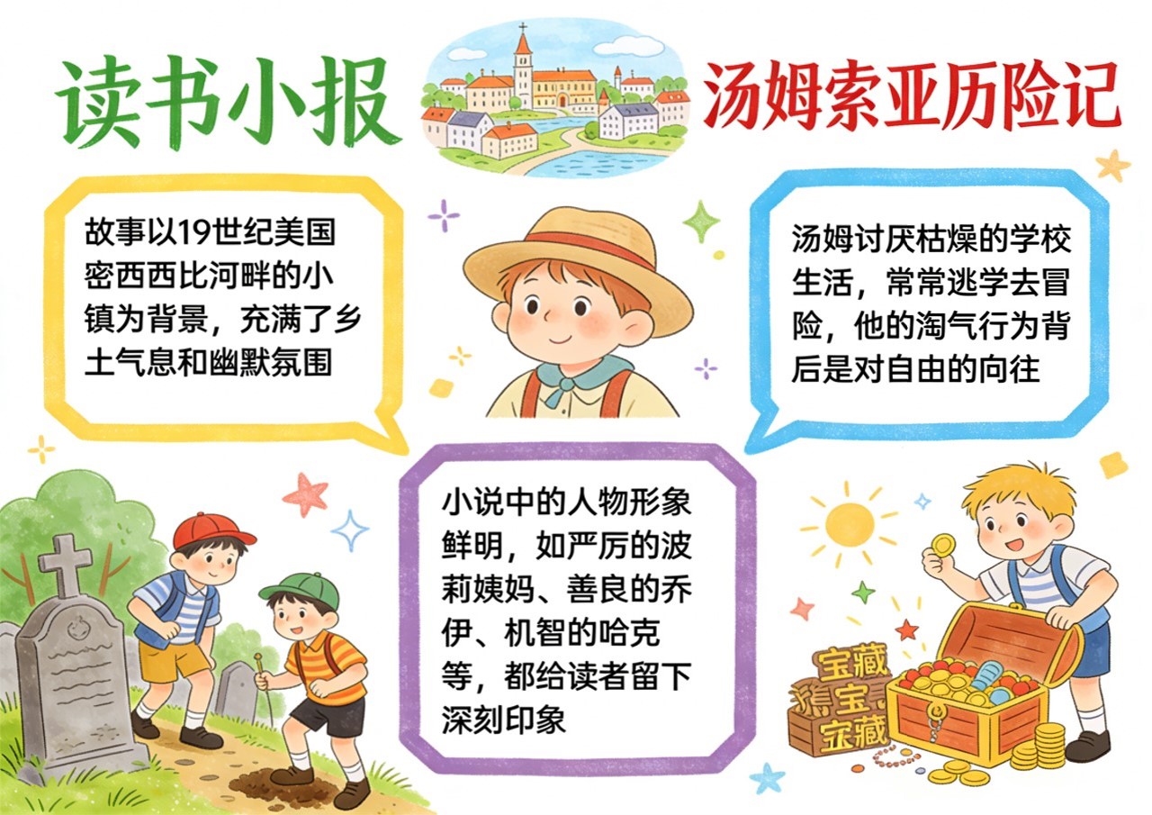 Xb-000138   《汤姆索亚历险记》读书小报