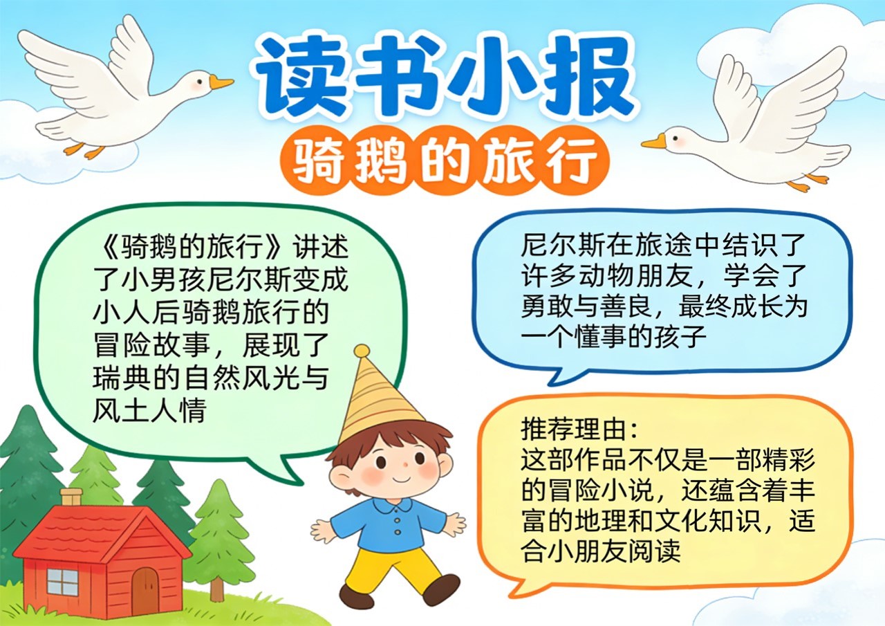 Xb-000141   《骑鹅的旅行》读书小报