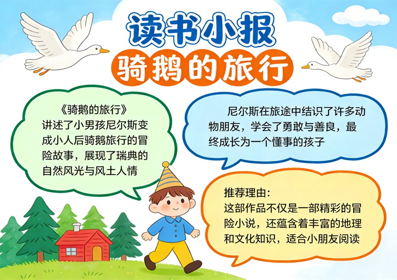 Xb-000142   《骑鹅的旅行》读书小报