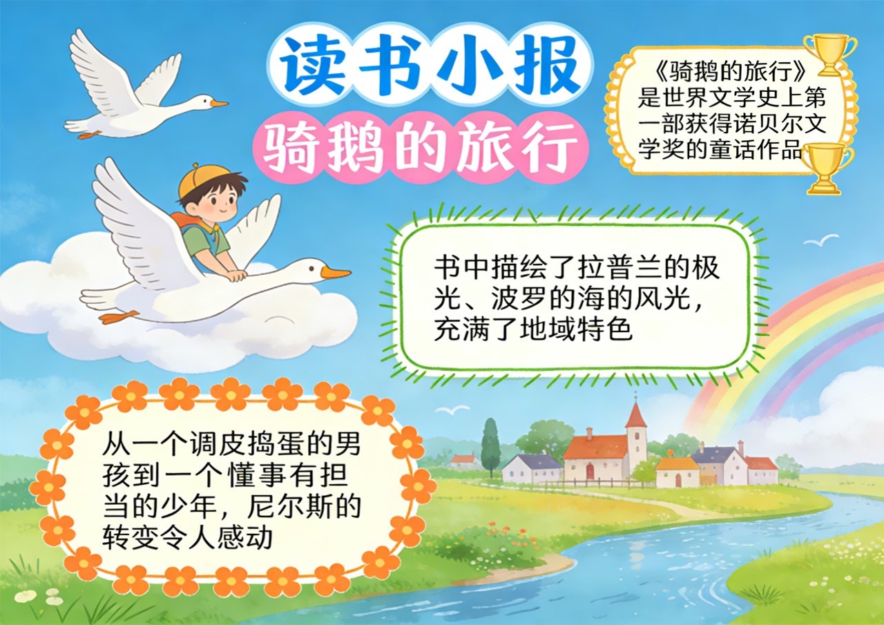 Xb-000144   《骑鹅的旅行》读书小报