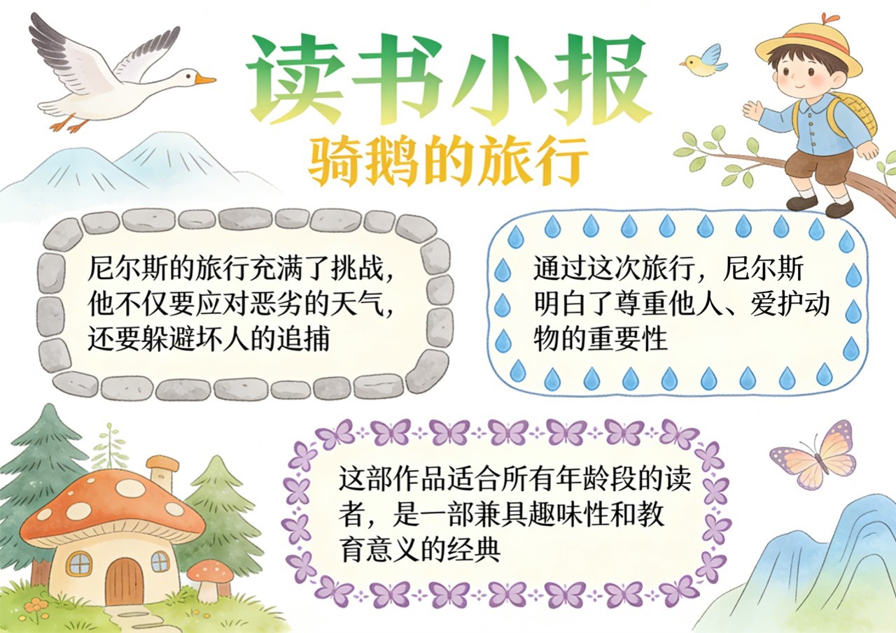 Xb-000145   《骑鹅的旅行》读书小报