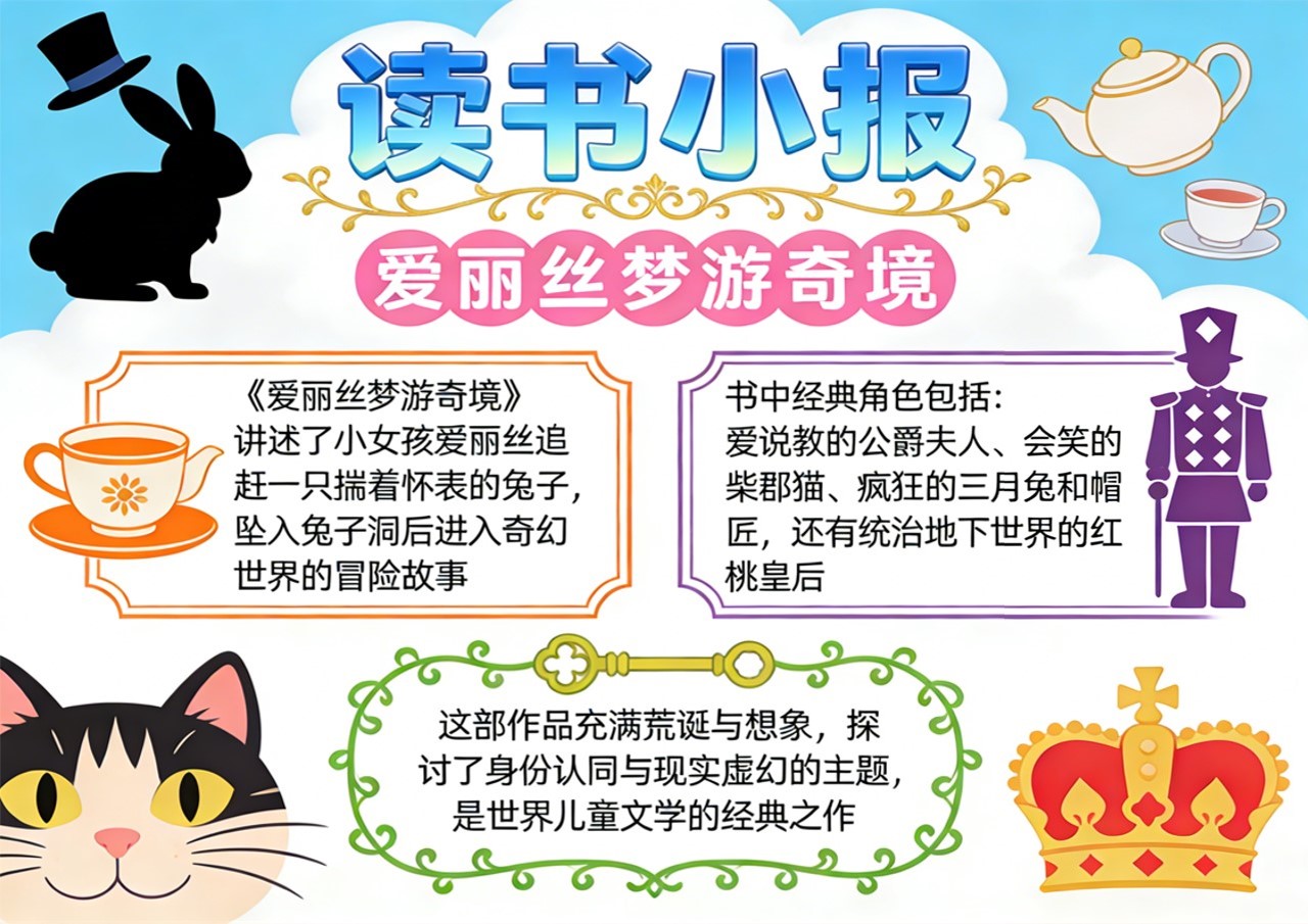 Xb-000148   《爱丽丝梦游奇境》读书小报