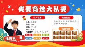 5-000044   大队委竞选海报模板横版